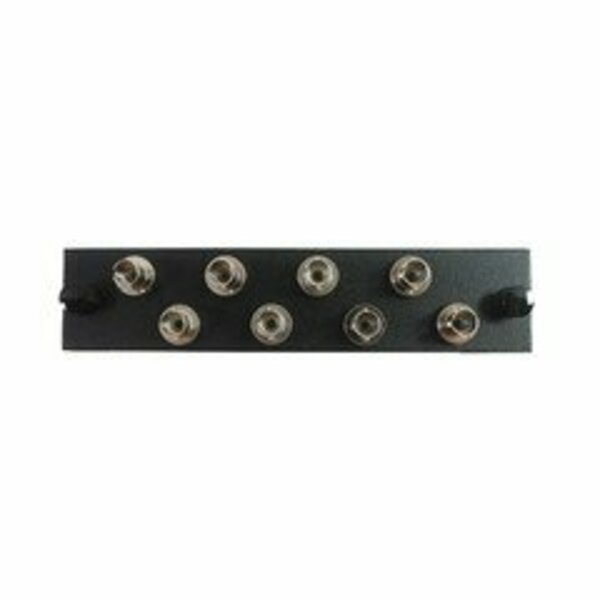 Swe-Tech 3C LGX Compatible Adapter Plate featuring a Bank of 8 Singlemode ST Connectors, Black Powder Coat FWT68F3-00380